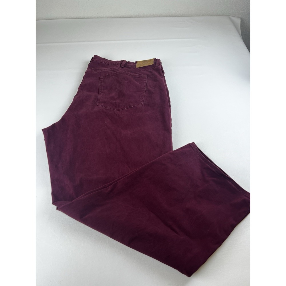 Polo Ralph Lauren Mens 48x30 Burgundy Straight Leg Stretch Cotton Pants Maroon